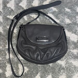 Grey Leather Shoulder Bag